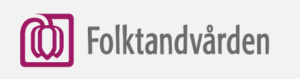 Logotyp med en stiliserad lila tand och ordet 
