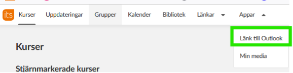 Skärmdump på var man hittar länken i itslearning