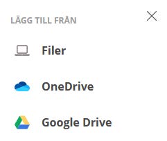 Dialogruta i itslearning på dator där alternativet Filer är markerat