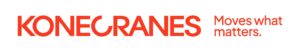 KONECRANES logotyp i rött med taglinen 